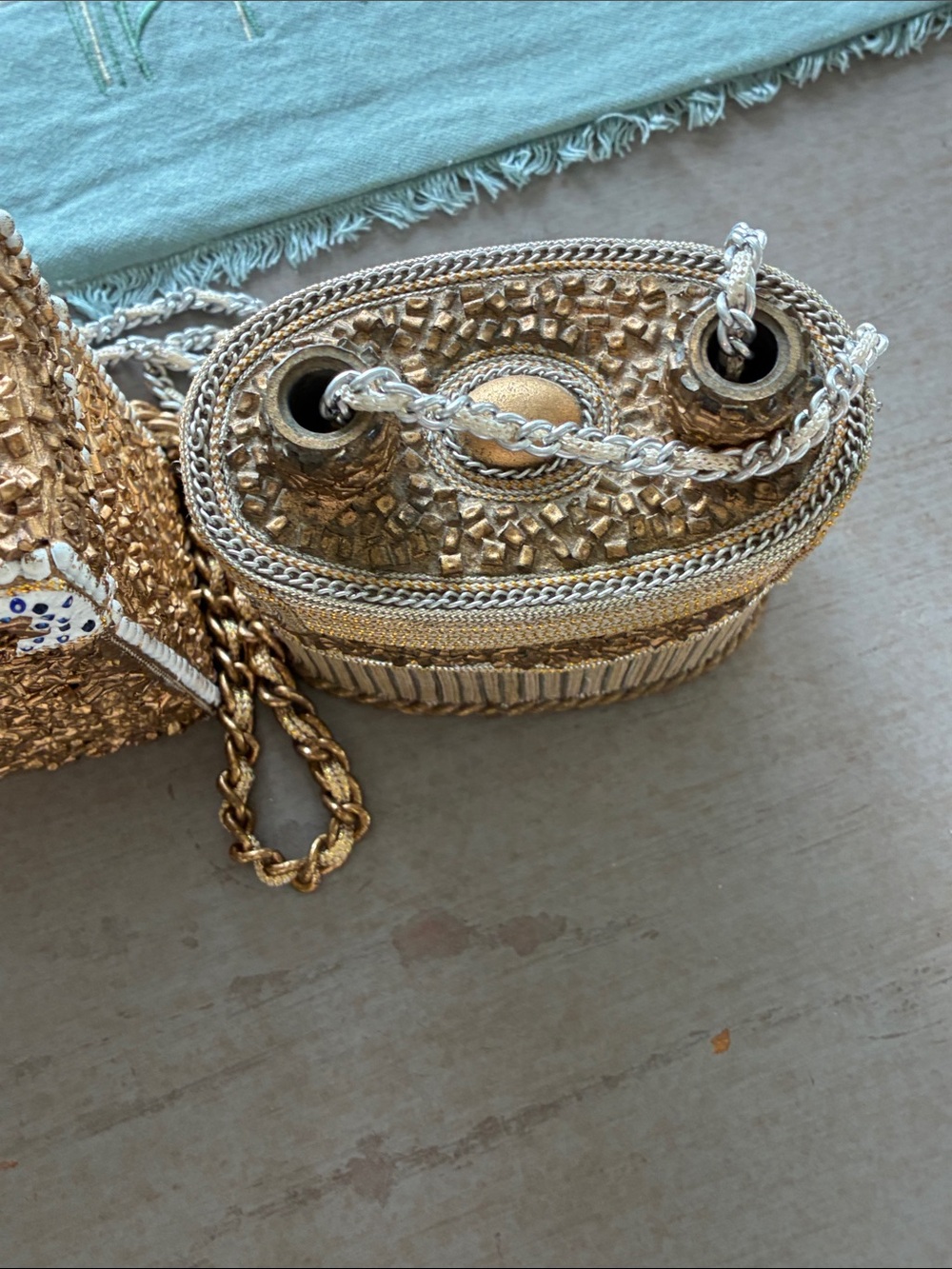 Mary Frances Gold and Navy Embellished Mini Crossbody Set - Picture 15 of 16
